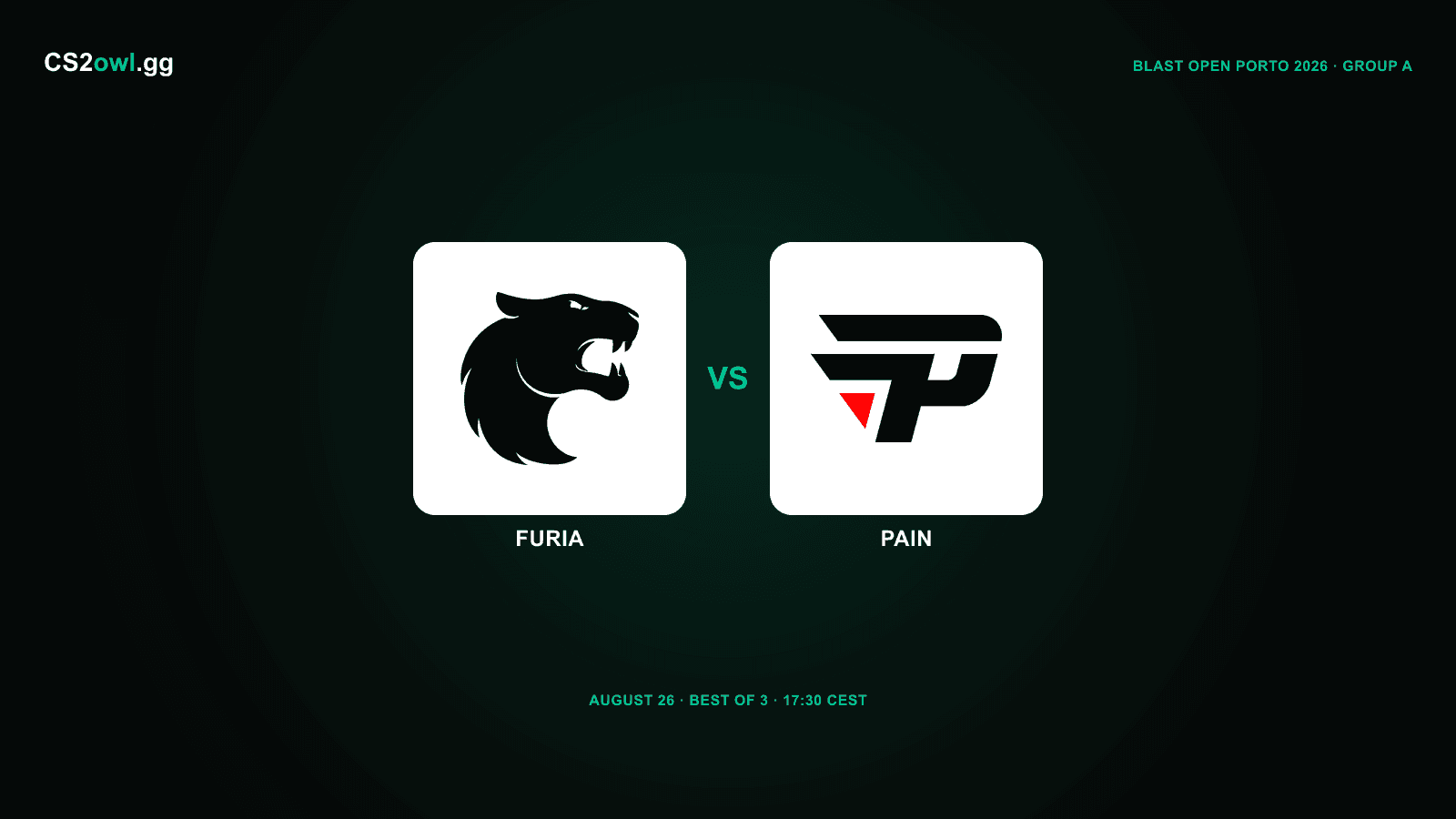 FURIA vs paiN — BLAST Open Porto 2026, Group A Opening Round, August 26