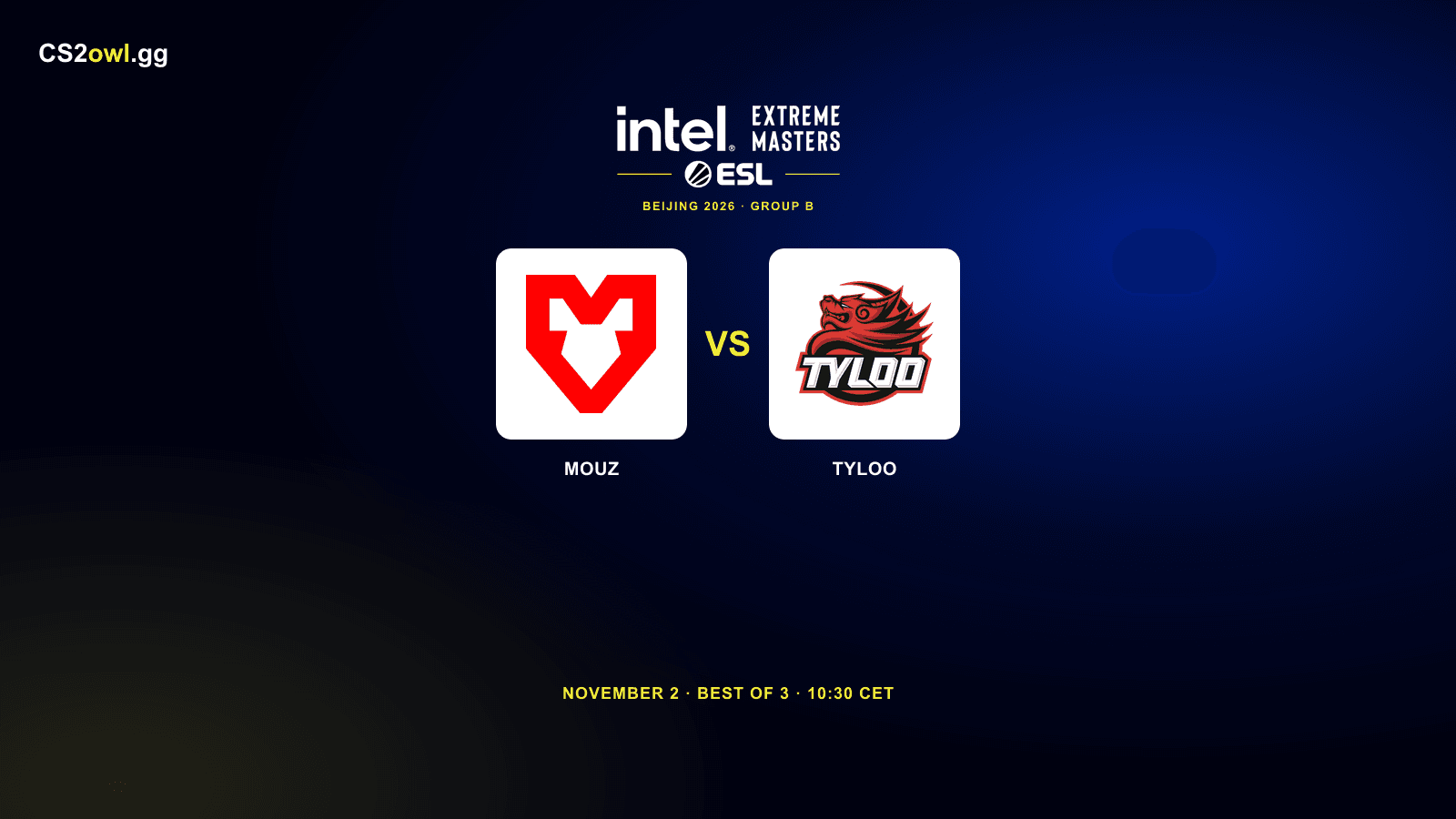 MOUZ vs TYLOO — IEM Beijing 2026, Group B Opening Round, November 2