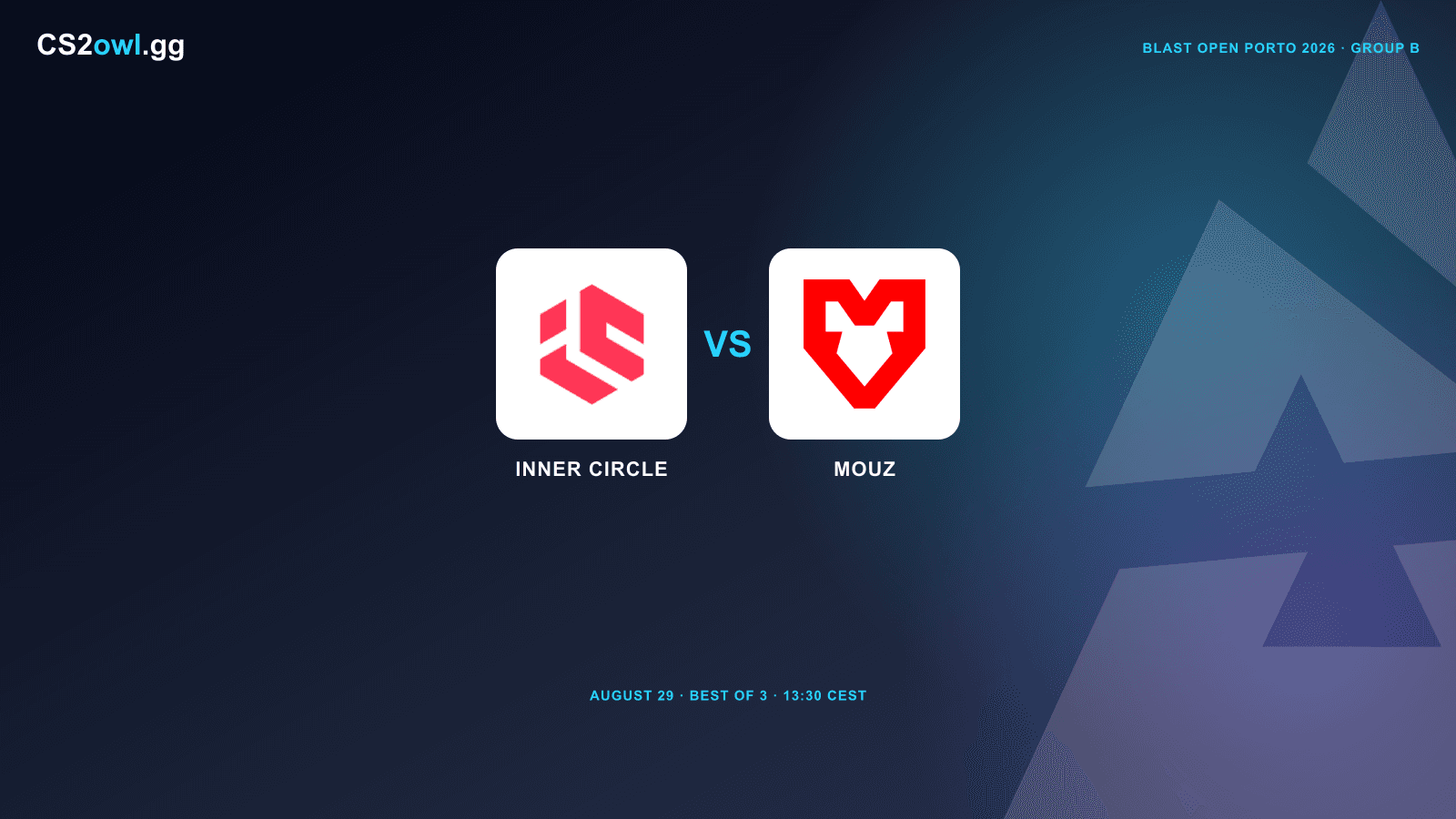 Inner Circle vs MOUZ — BLAST Open Porto 2026, Group B Upper Semis, August 29
