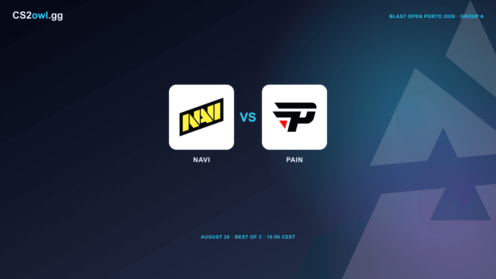 Natus Vincere vs paiN — BLAST Open Porto 2026, Group A Lower Round 1, August 28