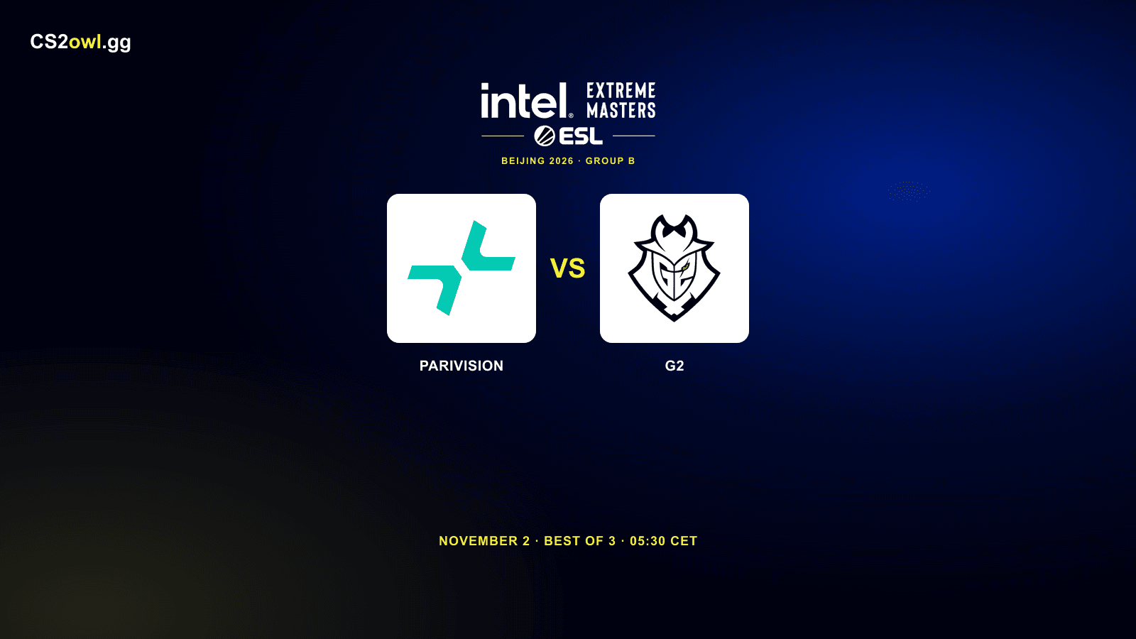 PARIVISION vs G2 — IEM Beijing 2026, Group B Opening Round, November 2